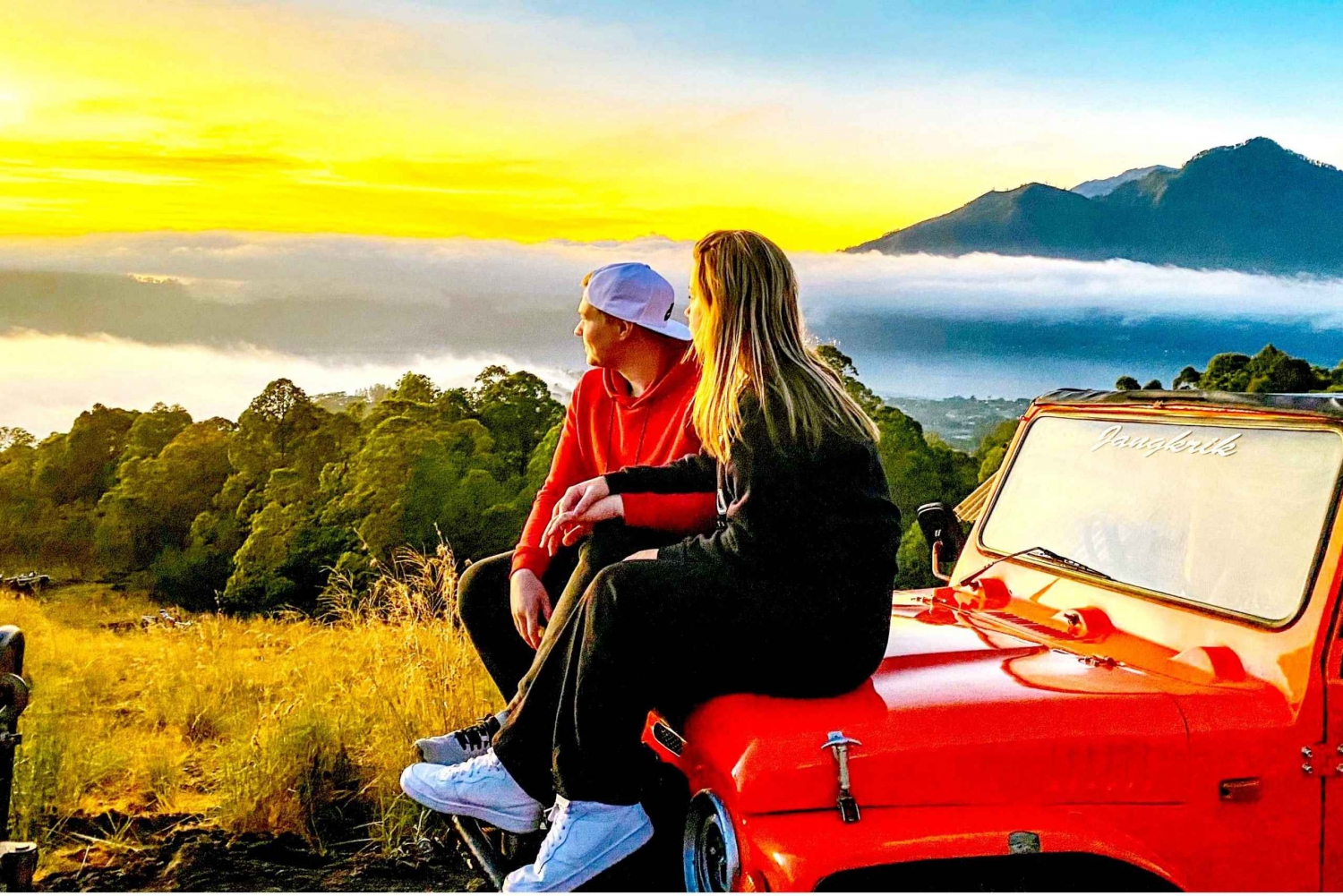 Bali: 4WD Mount Batur Jeep Soluppgång & Varma källor
