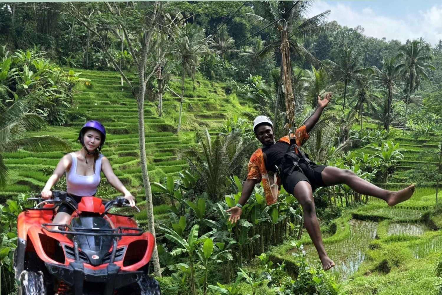 Bali: ATV Rafting Zipline Swing &Sky Bike in Ubud Rice Field