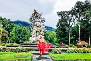 バリ島：自然の花、湖の光景、イチゴの幸せ