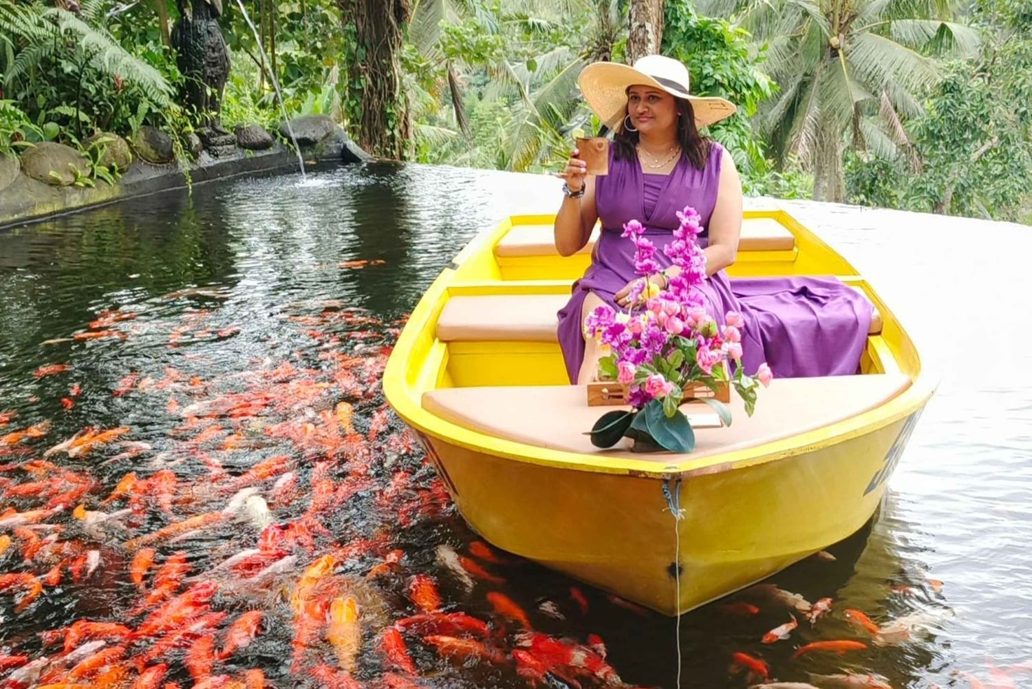 Bali Nature Swing & Relaxing Koi Garden Boat with Lunch