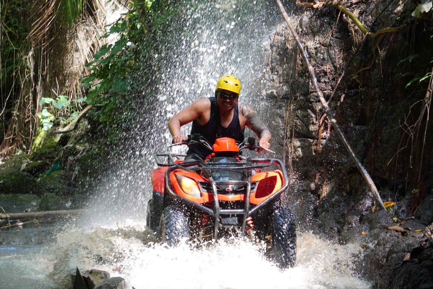 Bali Quad BIKE :ATV Ride in Ubud through Tunnel, Rice Fields