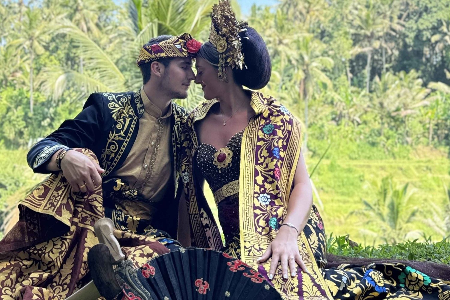 Bali: Tradisjonell bryllupsfotografering + massasje med utsikt over rismarker