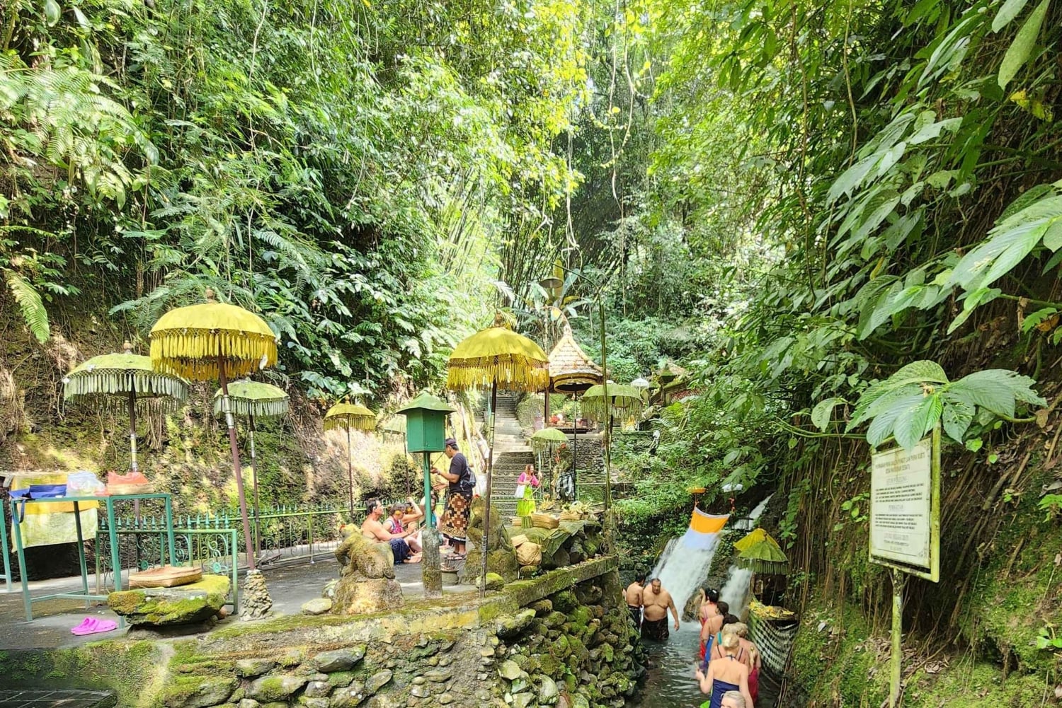 Balinese Purification at holy water temple with Local