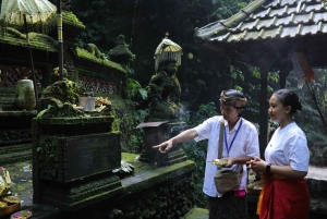 Balinese Purification at holy water temple with Local