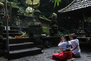 Balinese Purification at holy water temple with Local