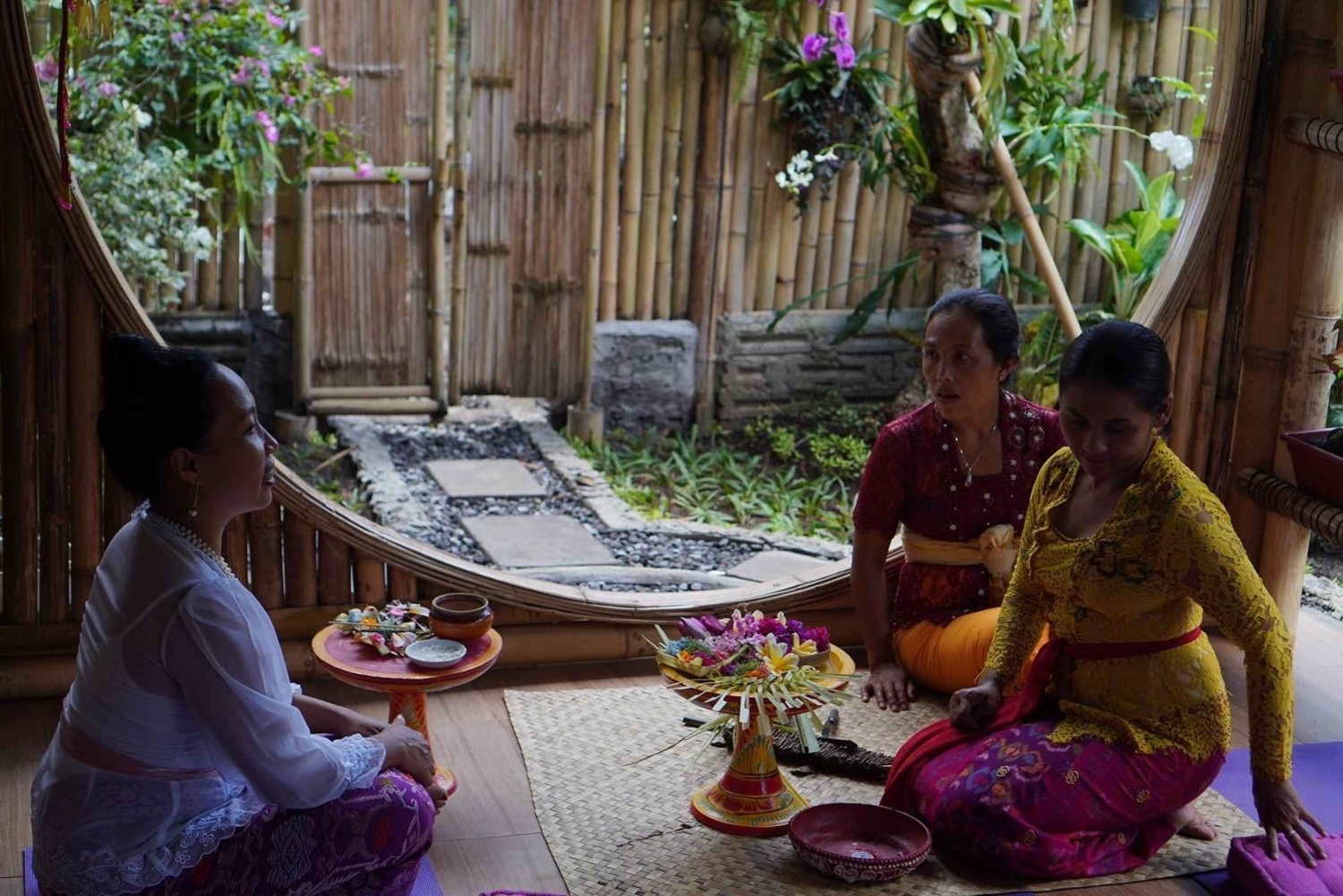 Canang sari offerings experience and Balinese blessing