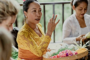 Canang sari offerings experience and Balinese blessing