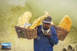 Von Bali aus: Ijen-Krater-Vulkan-Tour mit Übernachtung und Sonnenaufgang