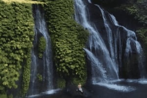 Templo e cachoeira no norte de Bali para viajantes individuais em van de luxo