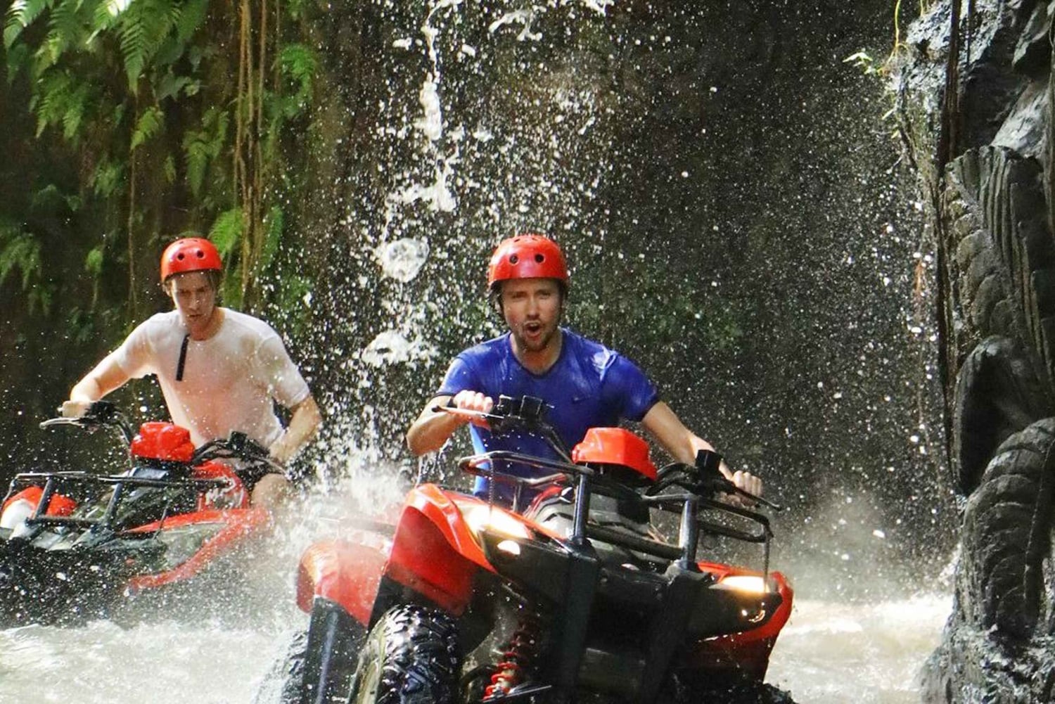 Ubud: ATV Quad Bike gennem flod, rismarker og vandfald
