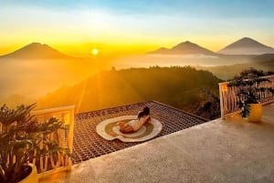 Ubud: Batur Cafe Sunrise, Zip-Line & Cretya Day Club Tour