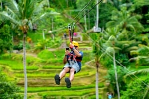 Ubud: Batur Cafe Sunrise, Zip-Line & Cretya Day Club Tour