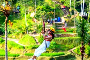 Ubud: Batur Cafe Sunrise, Zip-Line & Cretya Day Club Tour