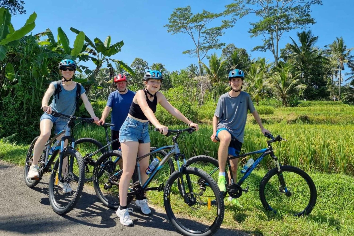 Ubud: Downhill Cycling with Volcano, Rice Terraces, and Meal