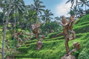 Ubud: Glasfabrik, Wasserfall und Taman-Dedari-Tour