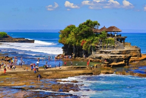 Ubud: Jungle Club, Waterfall, Market, and Tanah Lot Tour