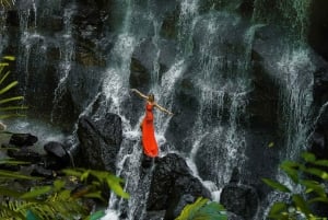 Ubud: Jungle Club, Waterfall, Market, and Tanah Lot Tour