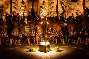 Ubud: Dança do fogo Kecak com transfer e excursão opcional de um dia