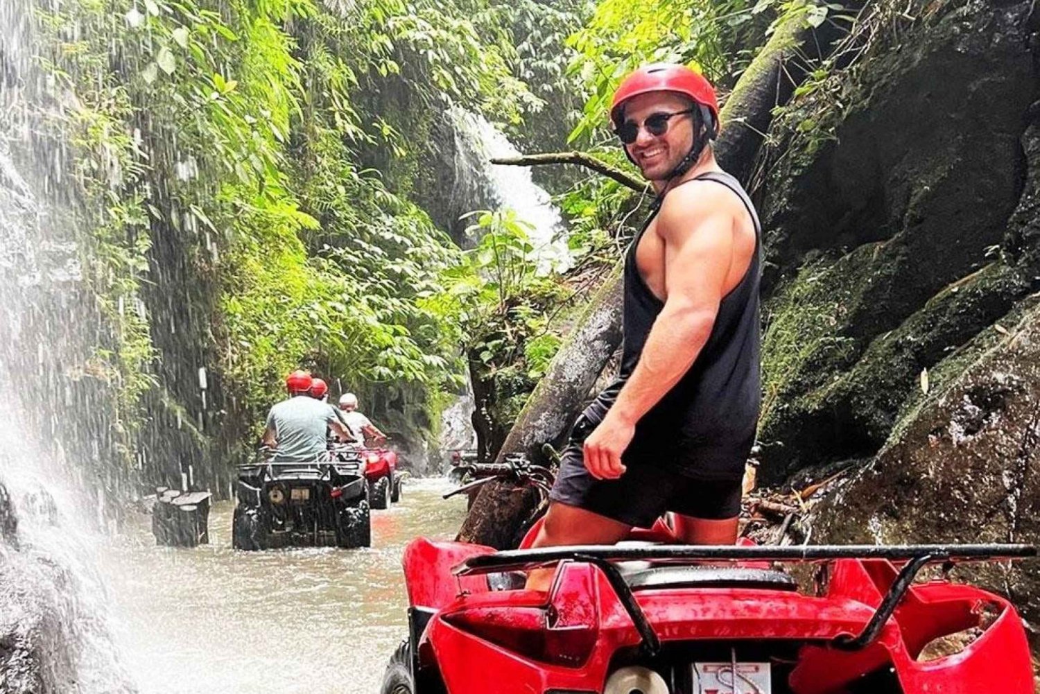 Ubud: Kuber Quad Bike Tour with Long Tunnel and Waterfall