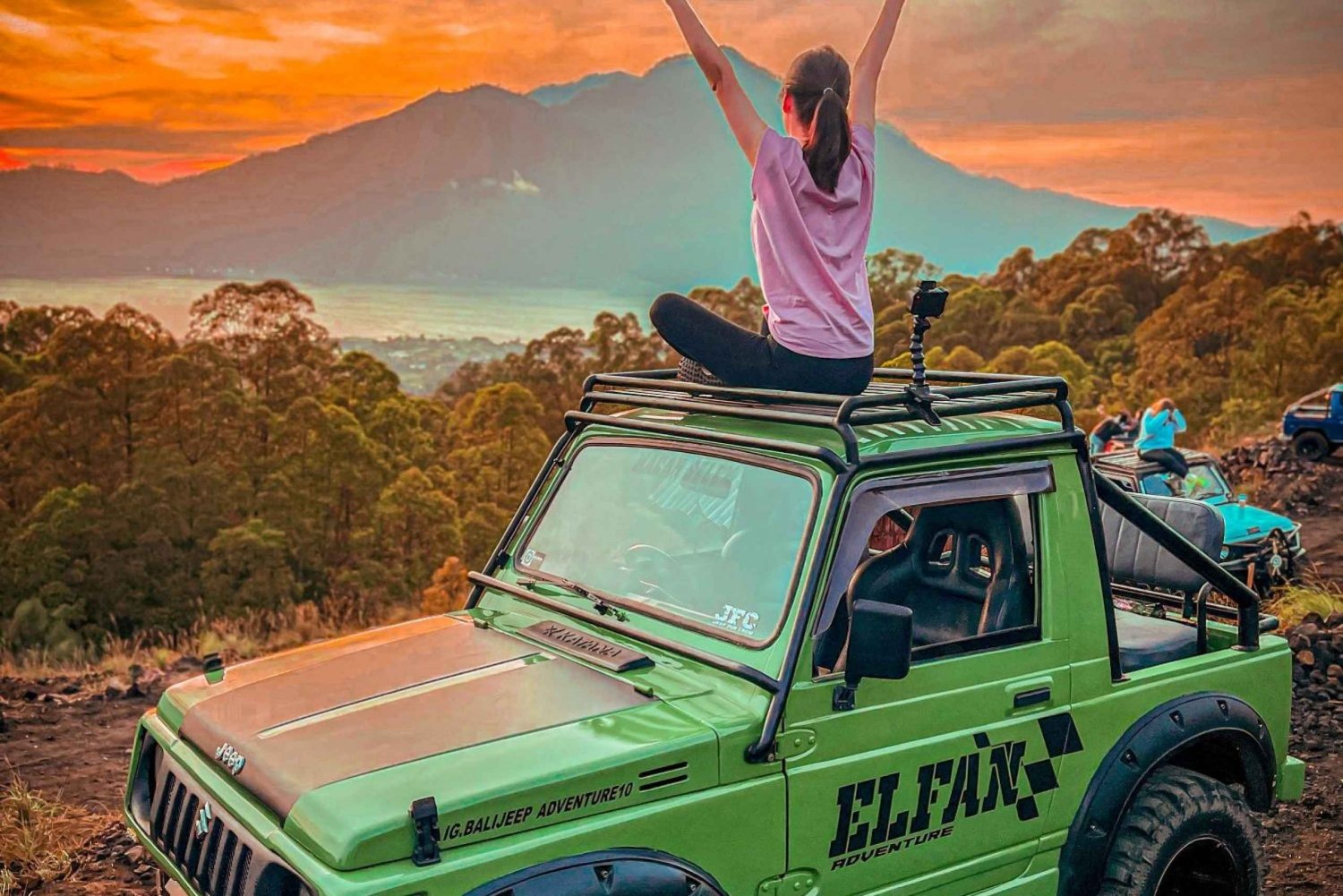 Ubud : Excursion en jeep au lever du soleil sur le Mont Batur et visite d'une source d'eau chaude naturelle