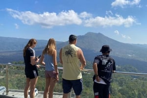 Ubud: Sykkeltur nedoverbakke med rismarker, vulkan og måltid