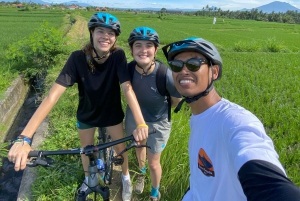 Ubud: Privat E-cykeltur risfält med måltid och pool