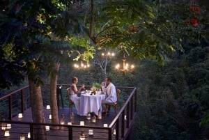 Ubud: Cena romántica en la terraza de un árbol del bosque