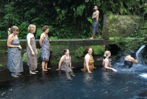 ウブド：日の出ヨガと滝と滝の祝福体験をお楽しみください