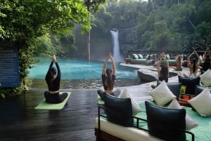ウブド：日の出ヨガと滝と滝の祝福体験をお楽しみください
