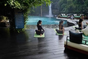 ウブド：日の出ヨガと滝と滝の祝福体験をお楽しみください