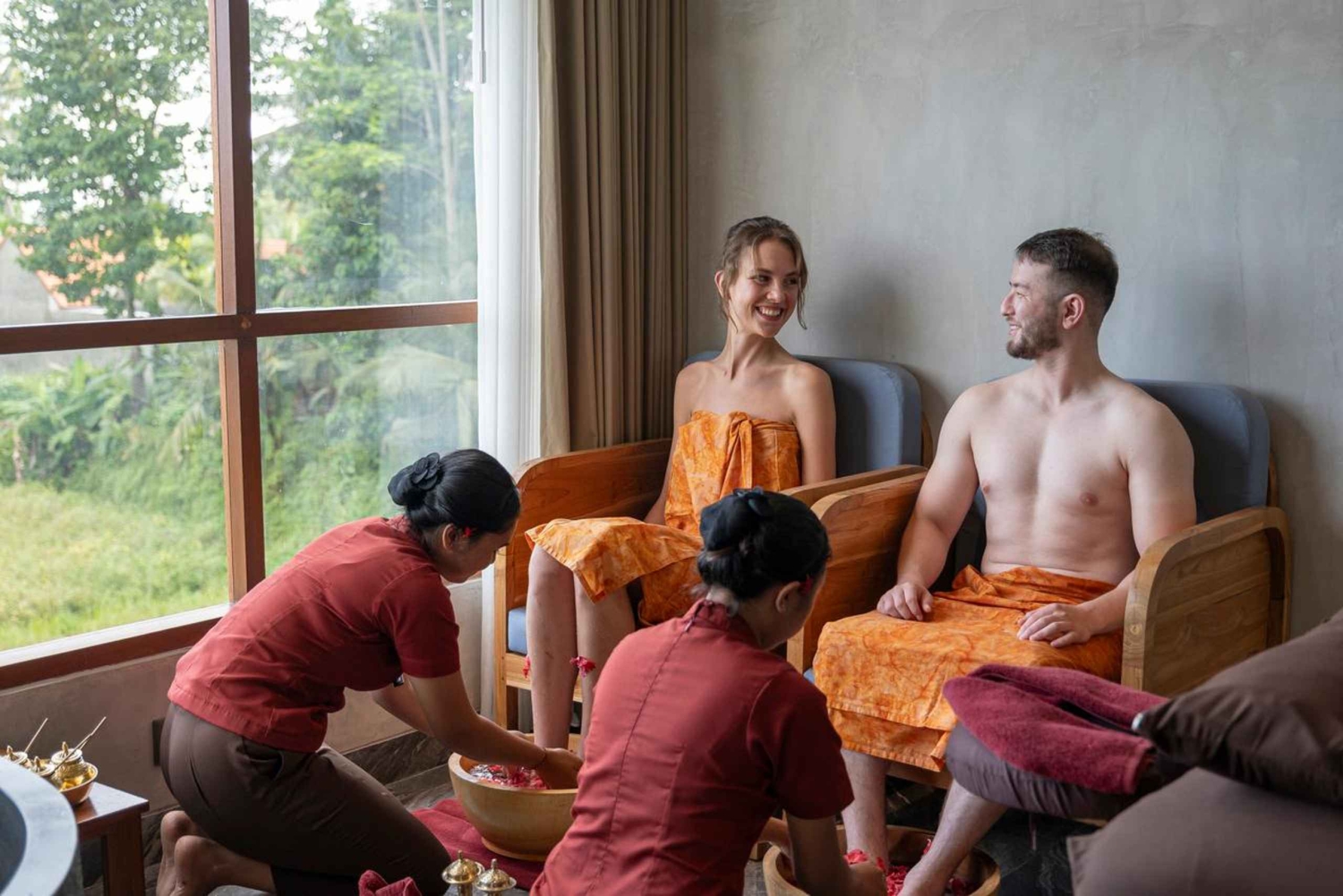 Ubud: masaje Emana Akatara en Tejas Spa con vistas a los arrozales