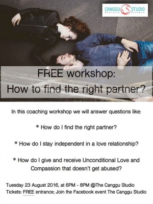 Free Workshop at The Canggu Studio: How to find the right partner?