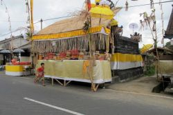 Offerings outside a village temple