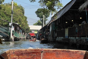 3 horas en barco privado Mercado Flotante de Bangkok en barco plano