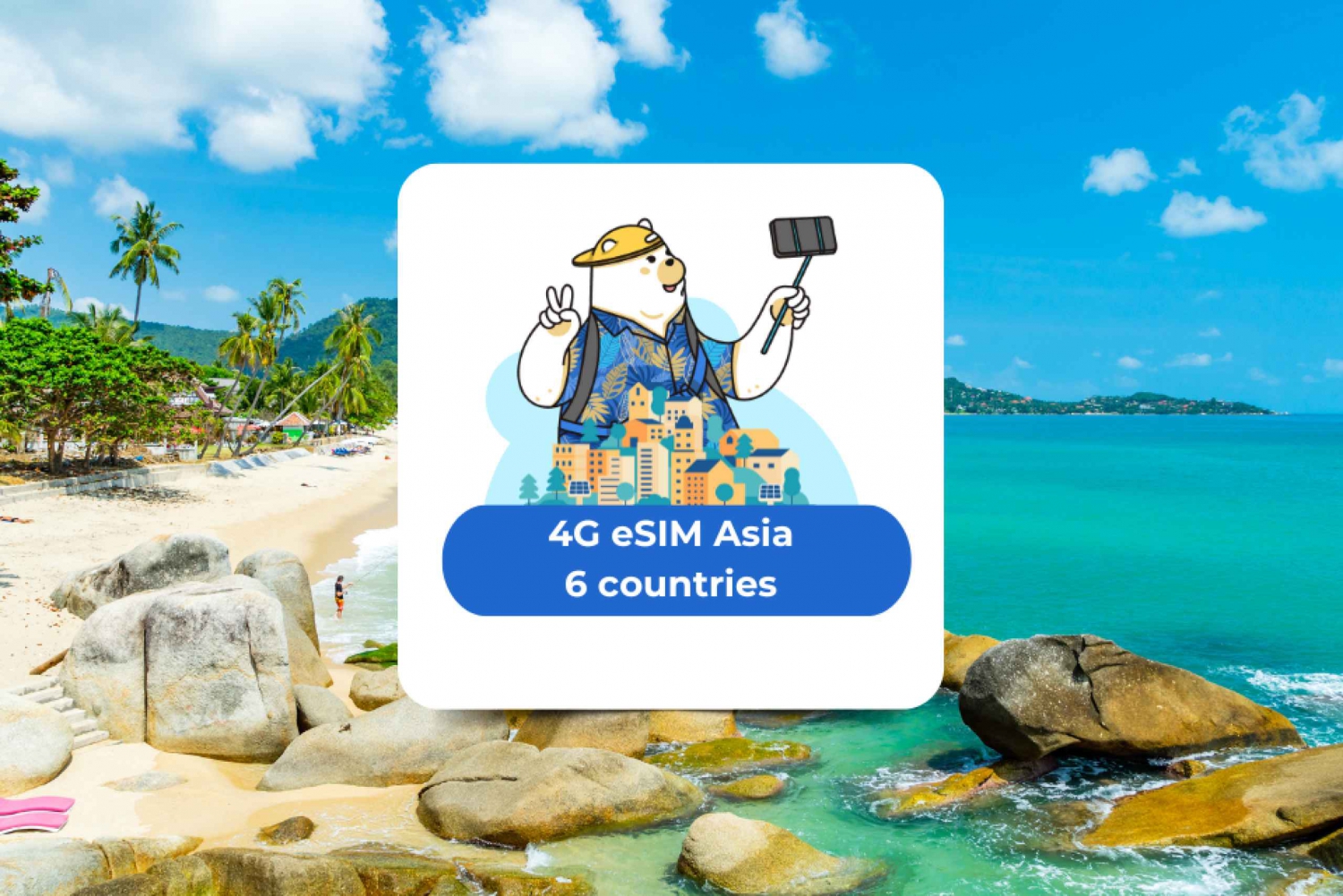 Ásia: Dados móveis eSIM (6 países)