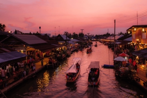 Bangkok : visite privée d'une journée aux marchés flottants et ferroviaires d'Amphawa