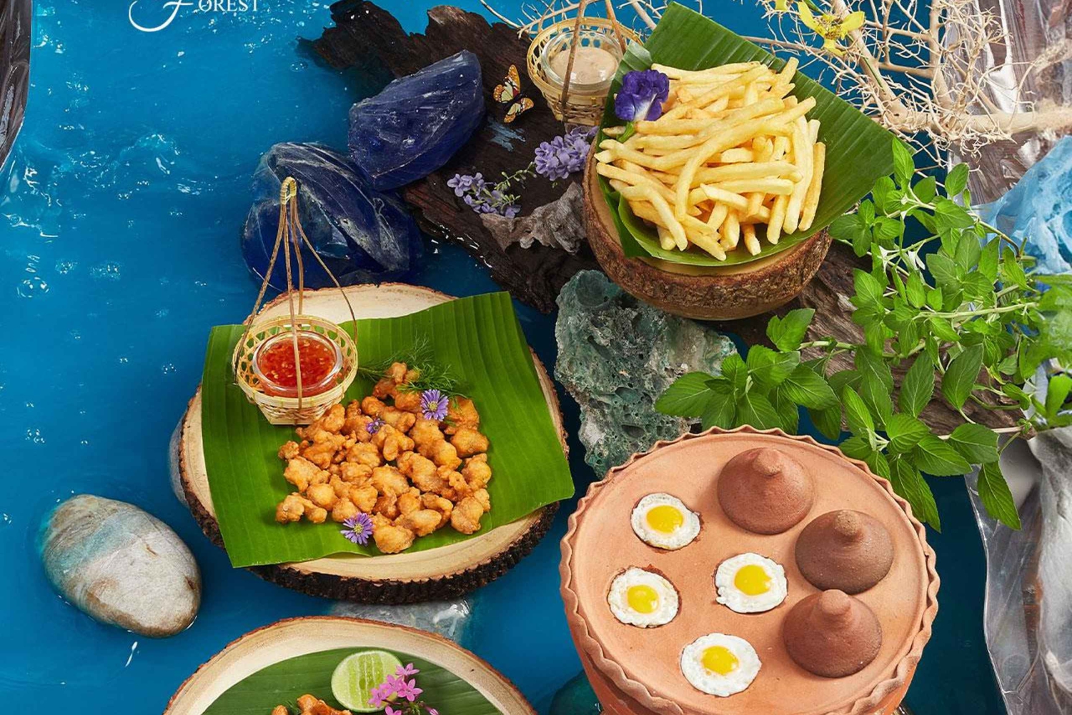 Banguecoque: Pacotes de comida do Bubble in the Forest Cafe