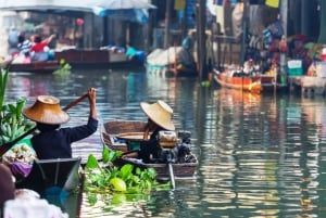 Bangkok: Visita guiada aos mercados flutuantes e de trem de Damnoen Saduak