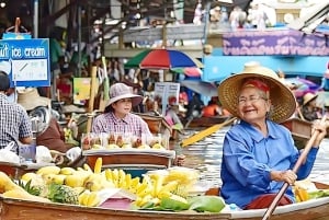 Bangkok: tour di 1 giorno al Grand Palace e al mercato galleggiante con trasferimento