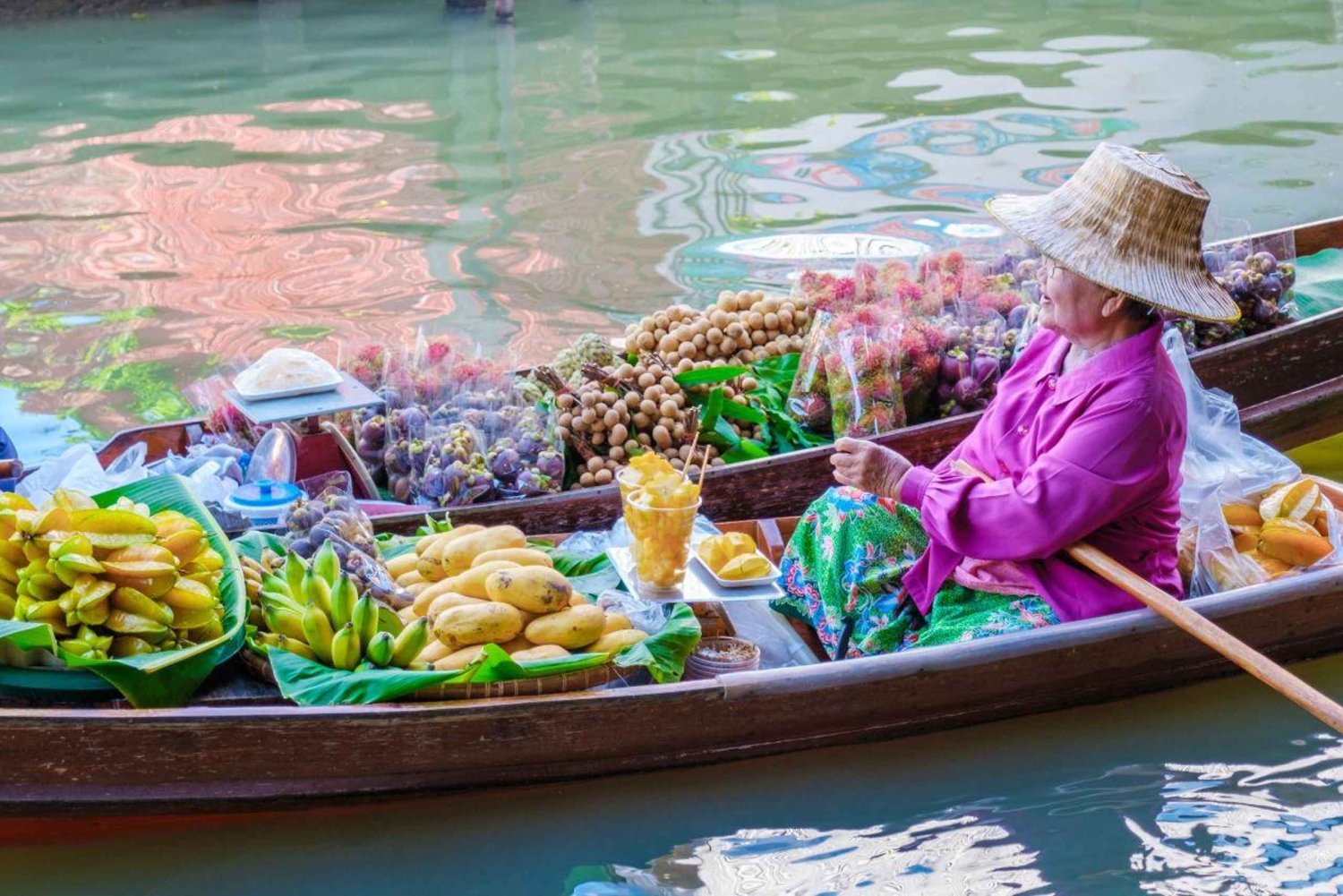 Bangkok : Excursion en voiture à Damnoen Saduak et au marché du train