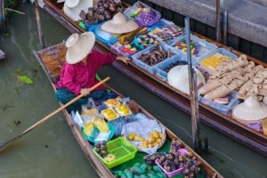 Bangkok : Excursion en voiture à Damnoen Saduak et au marché du train