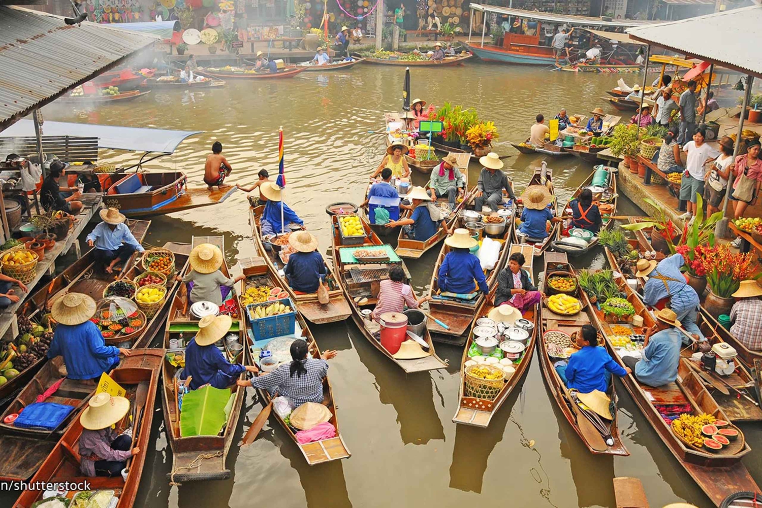 Bangkok : Temple du Dragon, Temple des Racines et Amphawa en espagnol