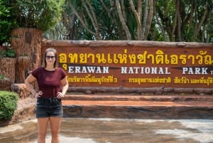 Santuário de elefantes e passeio à cachoeira de Erawan