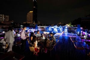 Bangkok: Aftenbådtur med middag og livemusik på Chao Phraya