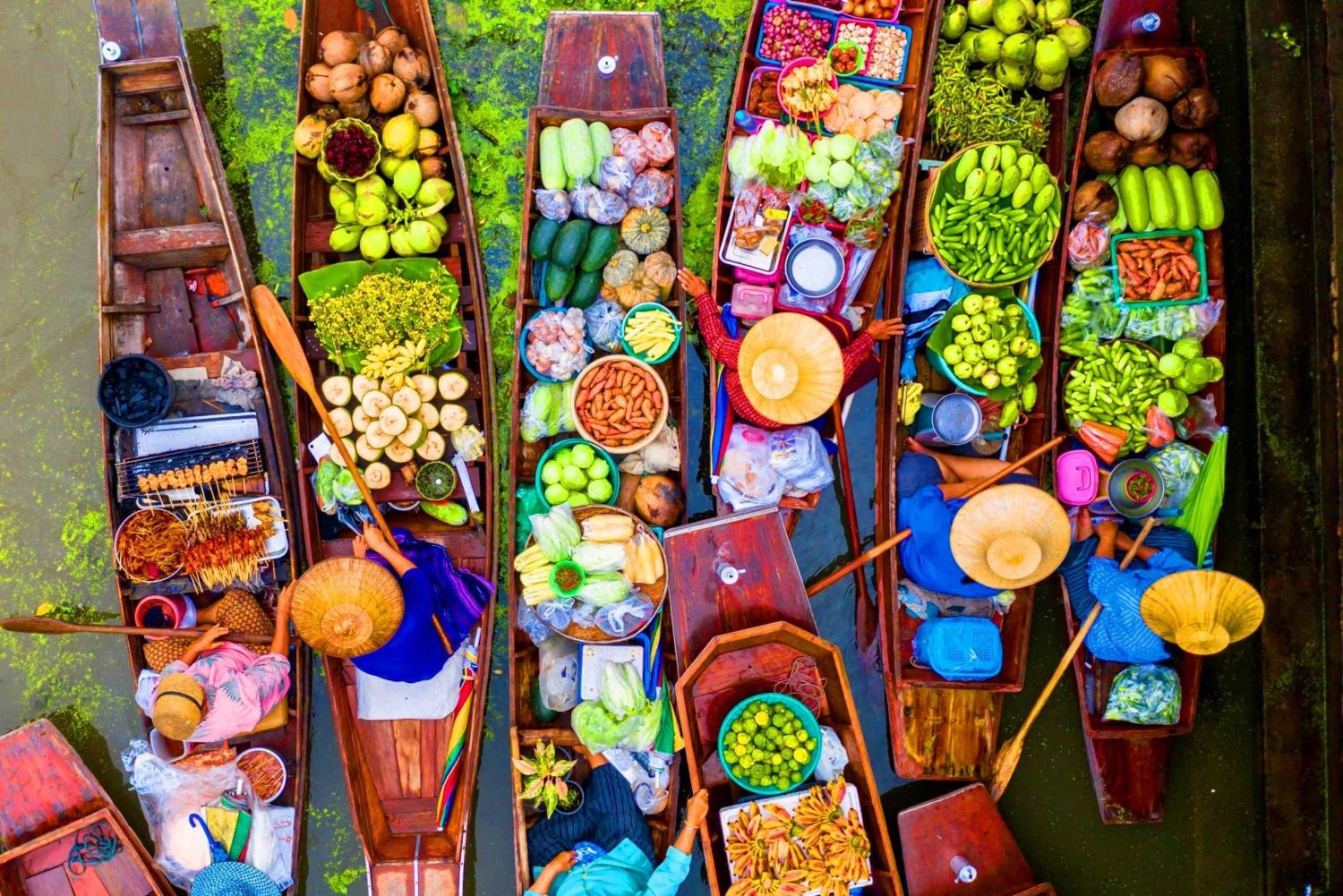 Bangkok: Schwimmender Markt und Zugmarkt erleben