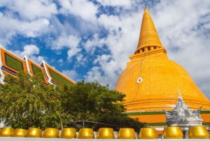Bangkok: Flydende marked, Phra Pathom-pagoden og caféer