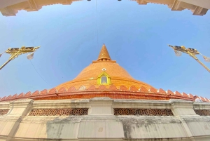 Bangkok: Flydende marked, Phra Pathom-pagoden og caféer