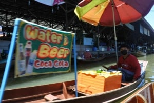 バンコク：グランド・パレス、列車＆フローティング・マーケット・ツアー