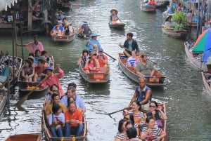 バンコク：グランド・パレス、列車＆フローティング・マーケット・ツアー