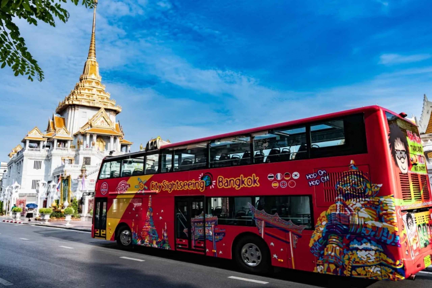 Bangkok: Tour en autobús turístico con paradas libres y audioguía